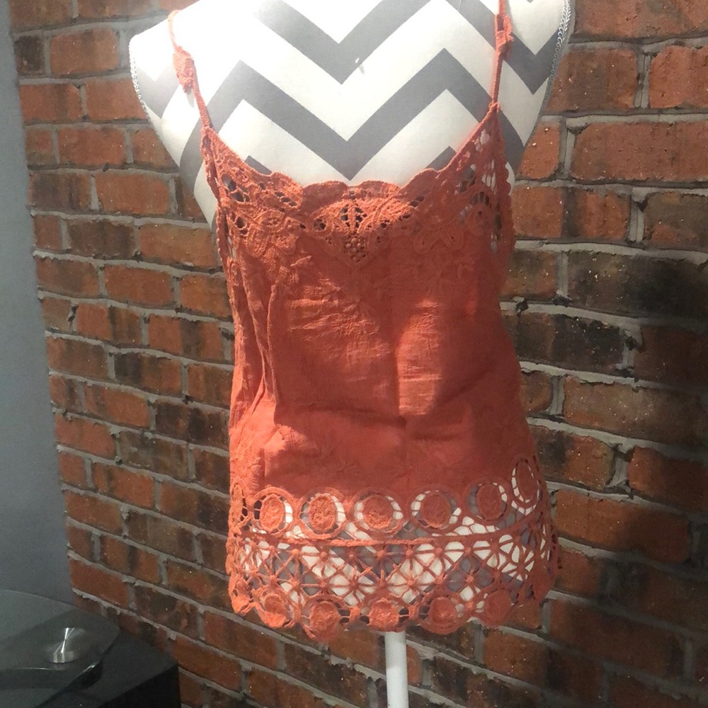 Daytrip Burnt Orange Lace Camisole - Picture 6 of 8